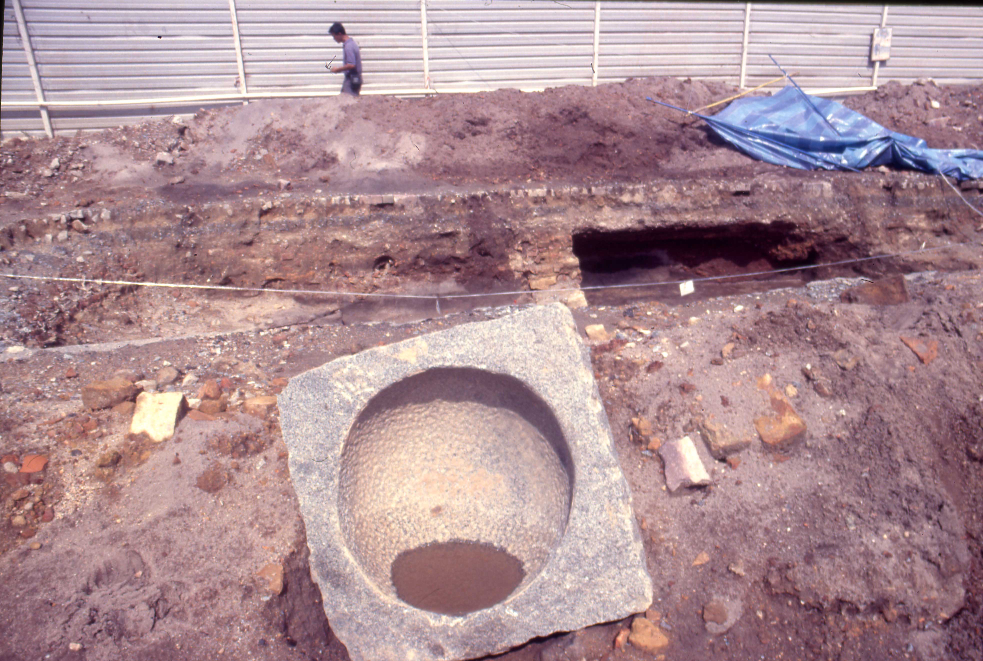 7 December 2000 large stone mortar for pounding rice, probably 19th century.