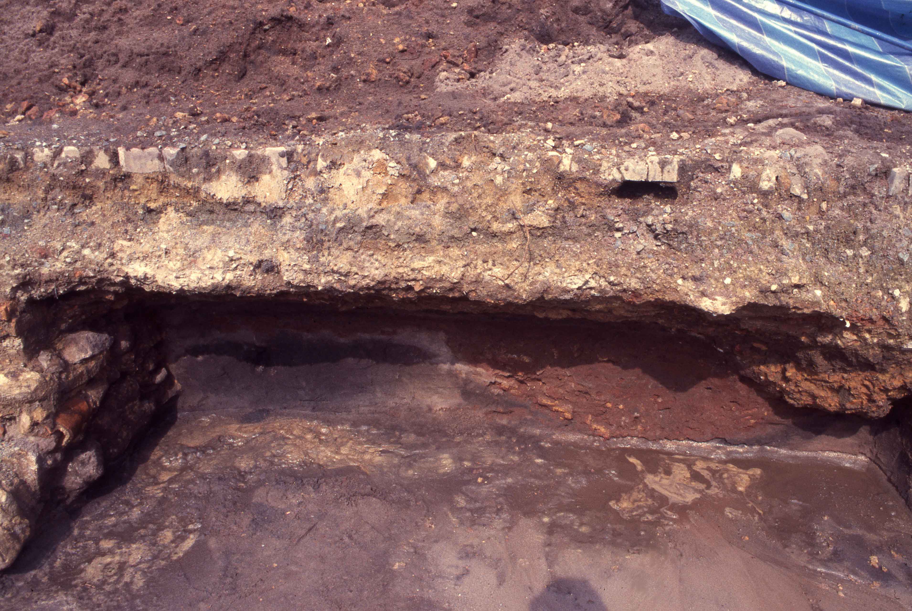 Well-preserved layer of black sand in profile of II-1 M1.