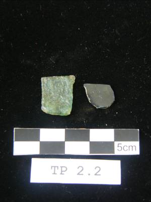 Photo 58 TP2.2 Spit 3 Glass Finds No. 35 and 36