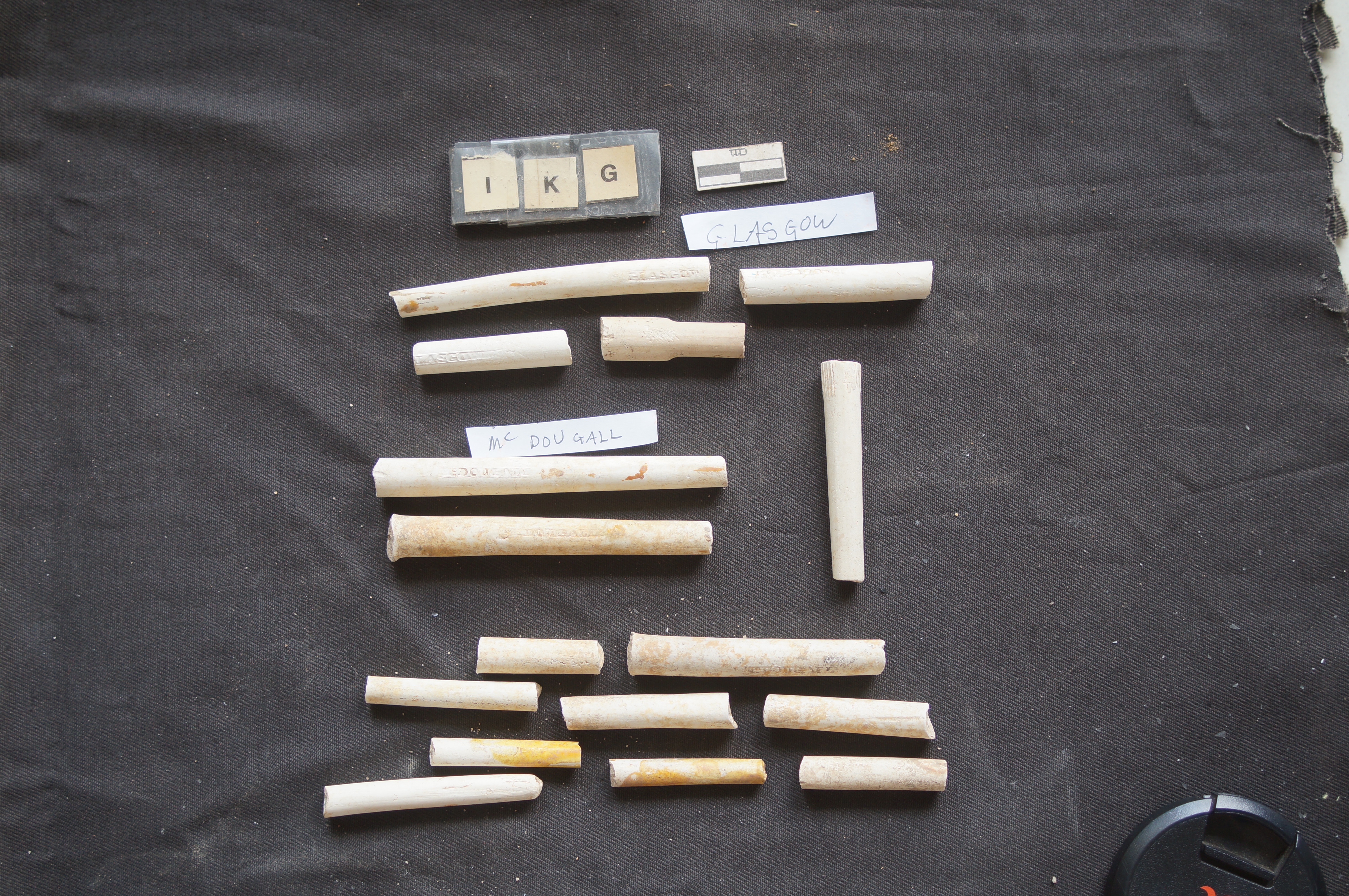 Fig 14. European clay tobacco pipe stems