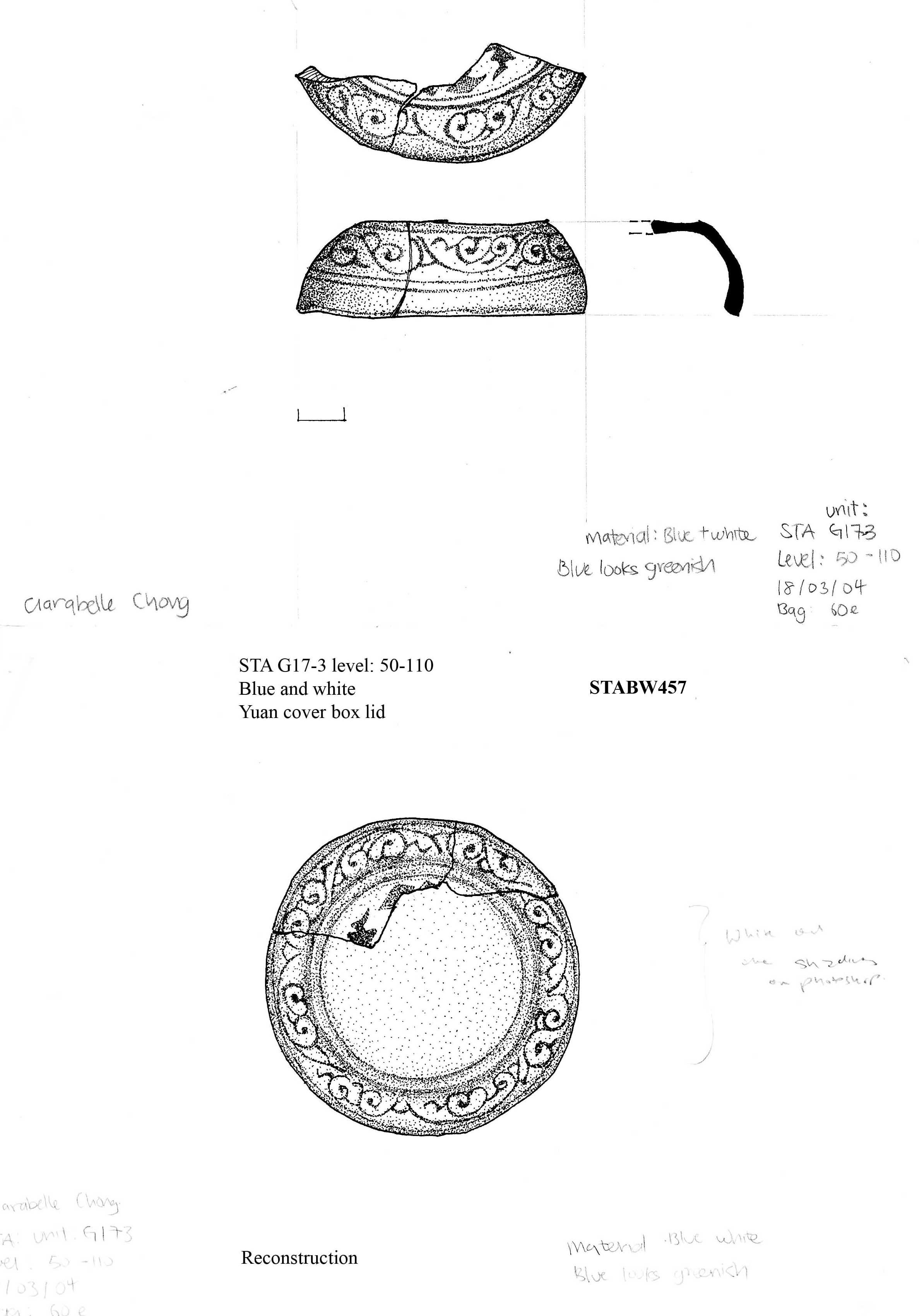 Figure 28: Blue and white Yuan dynasty covered box lid